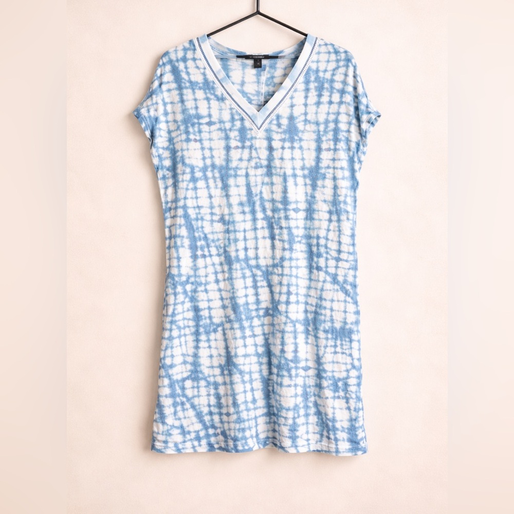 Tahari - Blue and White Tie-Dye Swim Coverup